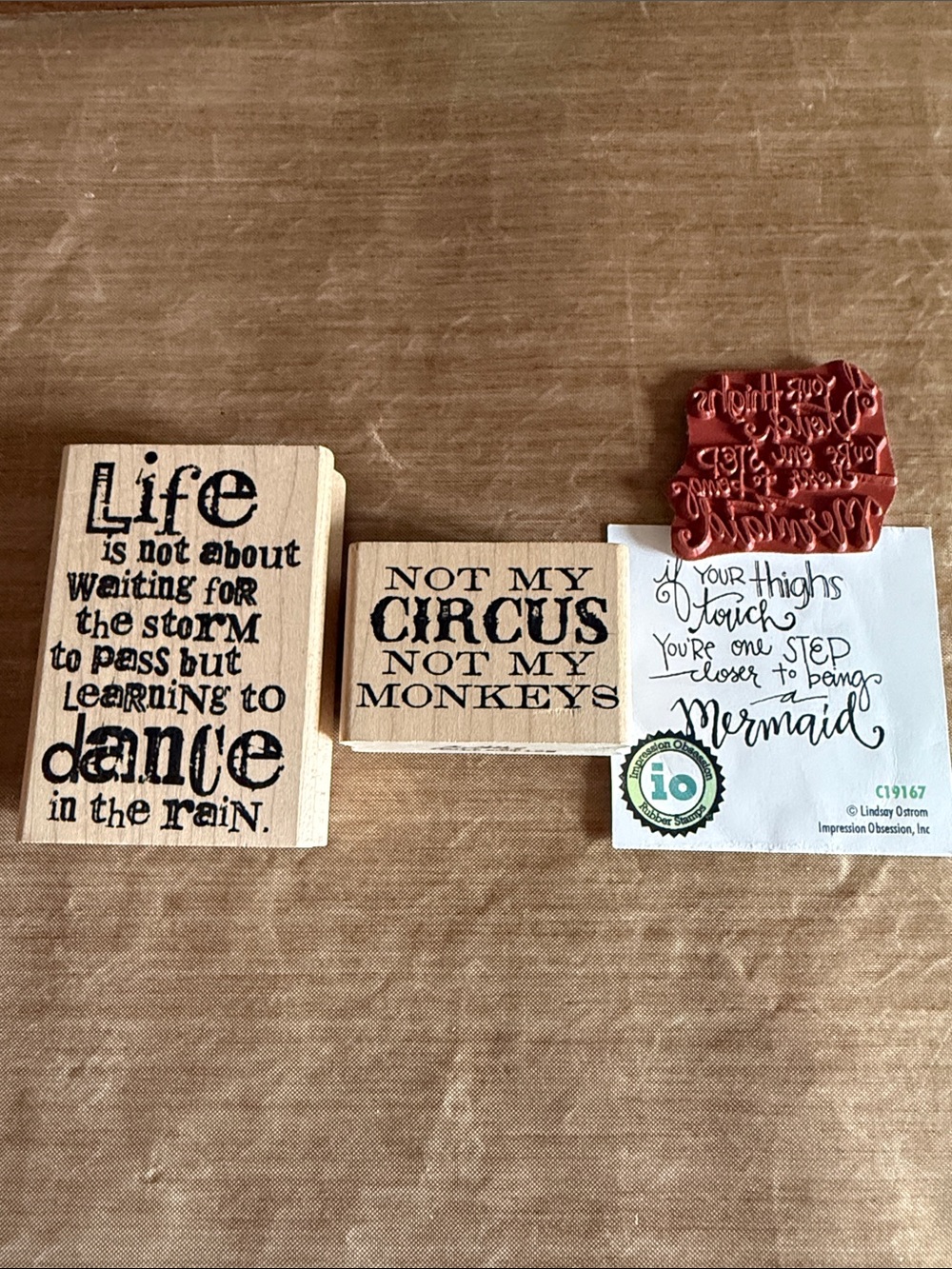 Set of 3 Unique Sentiments Stamps